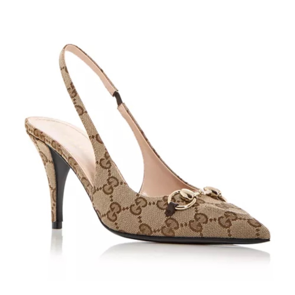 Gucci Tan and Brown Slingback Heels